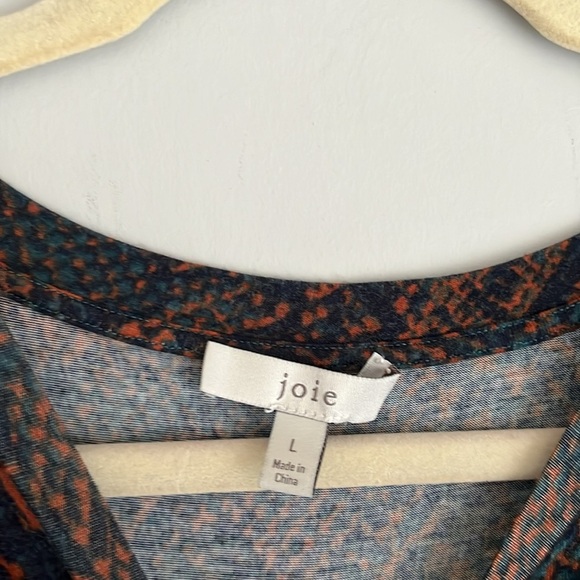 Joie Meika Printed Midi Sheath Dress Peacock Snakeskin Size large 3/4 Sleeve - Picture 2 of 6